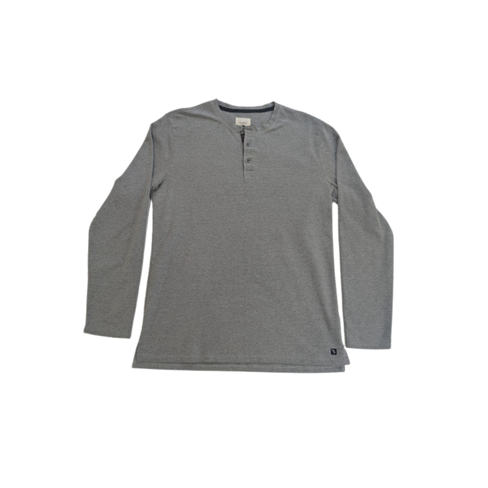 Civil Society Henley Shirt M Gray Long Sleeve Minimalist Quiet Luxury Casual